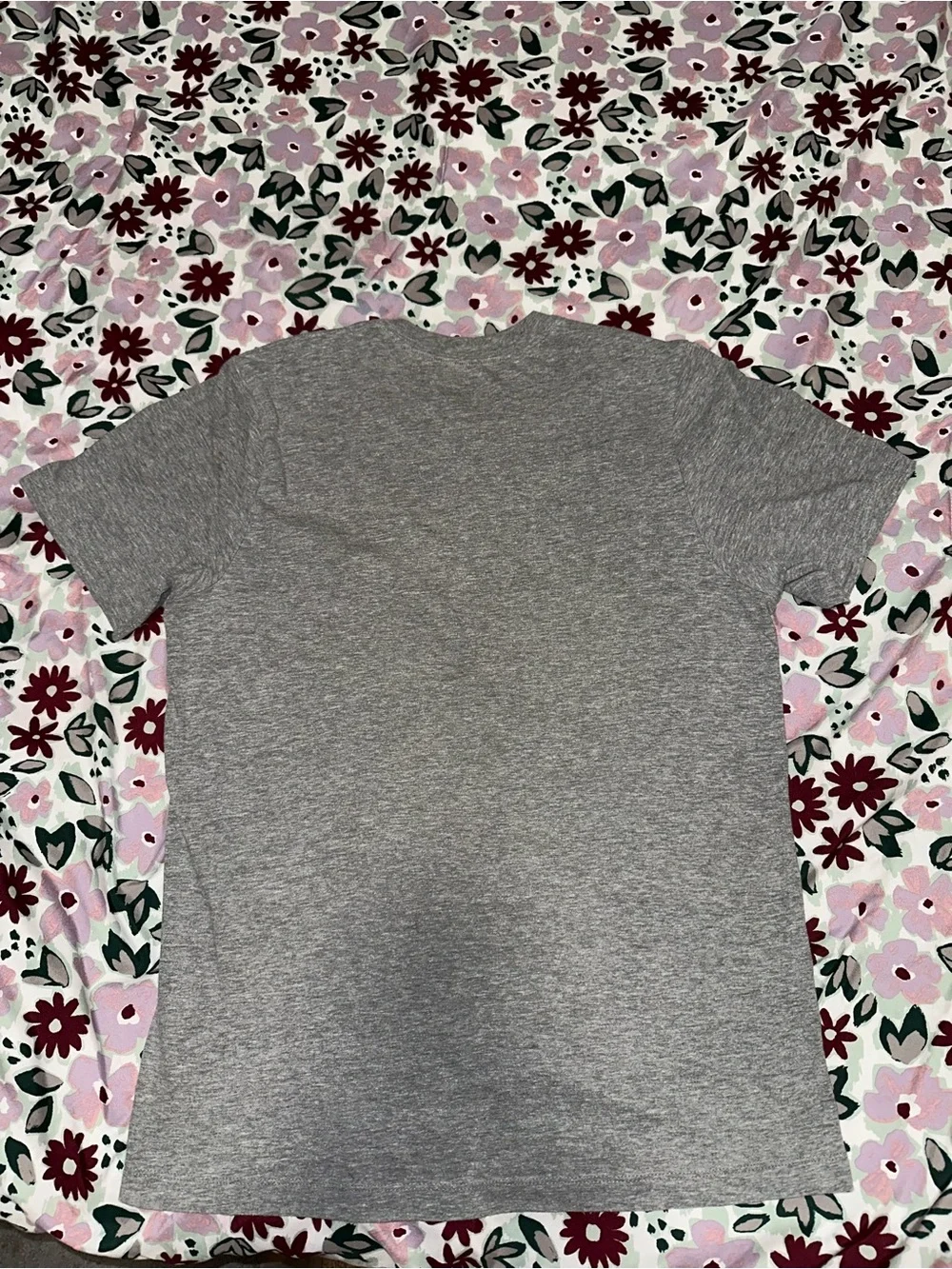 Nike Gray Short-Sleeve Crew Tee with Orange Logo Patch